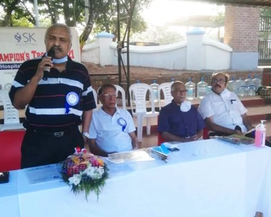 Mr. Ashok Menon (CEO) inaugurating the SK Champions Trophy Cricket Tournament at SAP Ground